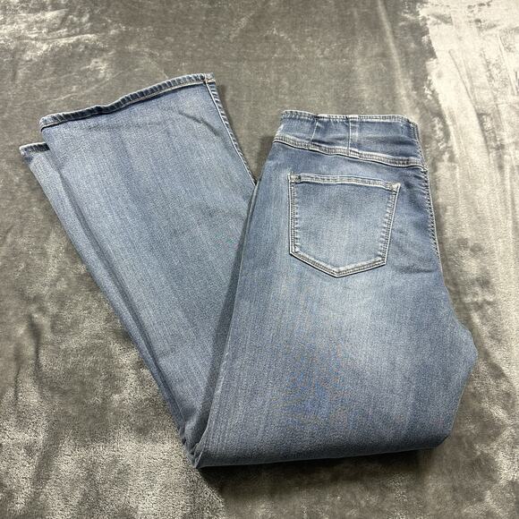 Jessica Simpson Jeans Women’s 31 Blue Pull On‎ Flared Mid Rise Dark Wash - Picture 9 of 15